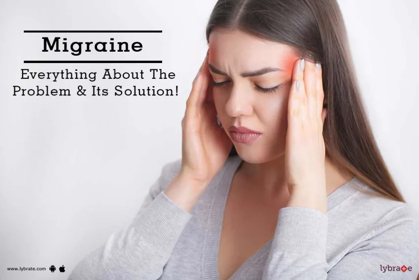 Woman with migraine pain